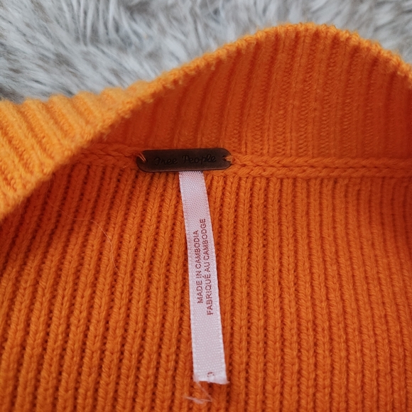 Free People Easy Street Crop Pullover Sweater‎ Orange - Picture 6 of 11